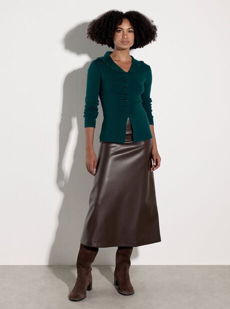 Faux Leather Midaxi Skirt