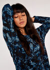 Ripple Tie Dye Top, Navy, large
