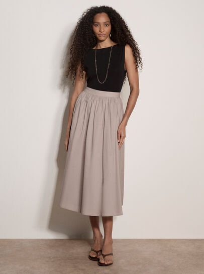 Cotton Midi Skirt