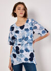 Paint Circles Oversized Tunic Top, Navy, large