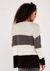 Colour Block Oversized Jumper, Cream, large