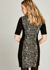 Black Jacquard Illusion Midi Dress, Black, large