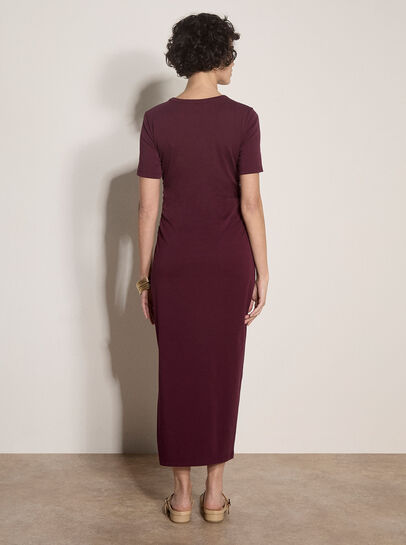 Cotton Ruched T-Shirt Maxi Dress