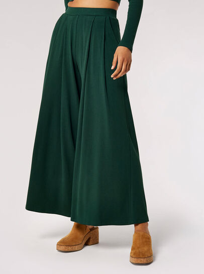 Ribbed Knit Palazzo Trousers