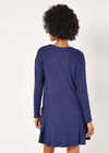 Soft Touch Rib Knit Mini Dress, Navy, large