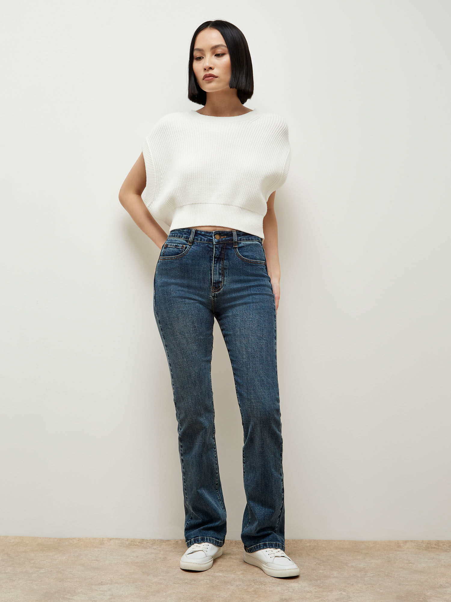 Boot cut cheap mid rise jeans