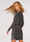 Lurex Overlap Mini Dress, Light Grey / Silver, large