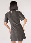 Metallic Sparkle Skater Mini Dress, Silver, large