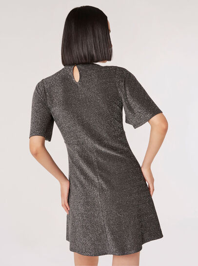 Metallic Sparkle Skater Mini Dress