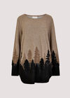 Tree Intarsia Knitted Top, Stone, large