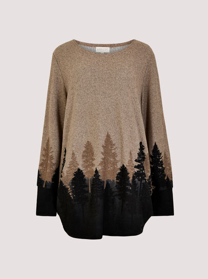 Tree Intarsia Knitted Top