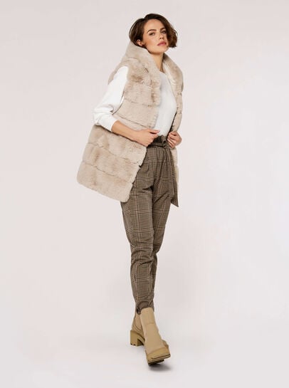 Faux Fur Hooded Longline Gilet