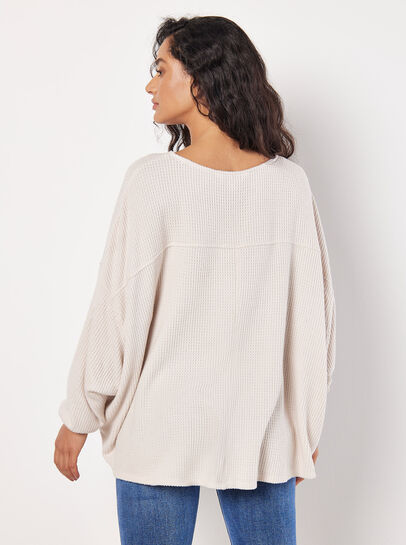 Soft-Touch Oversized Waffle Knit Top