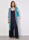 Crochet Squares Longline Cardigan, Navy, large