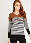 Zip Stripe Curve Jumper, Rust, large