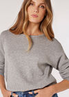 Metallic Sparkle Batwing Jumper, Grey, large