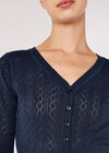 Pointelle Shrug, Navy, large