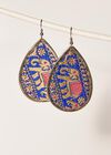 Fabric Elephant Earrings, Blue, large