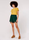 Scallop Lace Shorts, Green, large