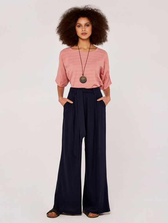 Textured Oversized Necklace Top, Pink, large