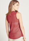 Ruched Neck Swing Top, Burgundy, large
