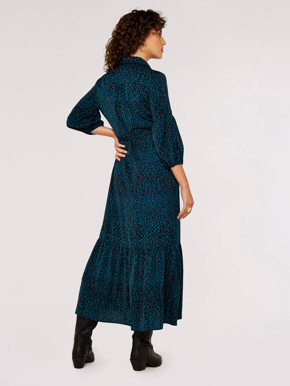 Animal Print Maxi Dress, Green, large