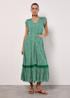 Dot Print Maxi Dress, Green, large