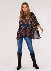 Psychedelic Mushroom Oversized Top, Navy, large