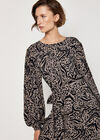 Mixed Animal Print Shift Mini Dress, Grey, large