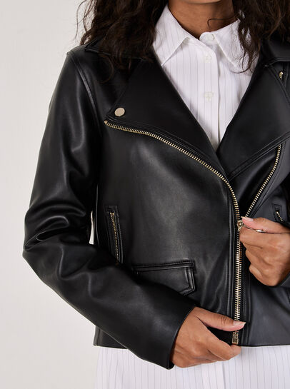 Faux Leather Biker Jacket