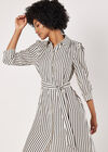 Stripe Shirt Midi Dress, Stone, large