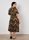 Curve Tie Dye Chevron Midi Dress, Rust, large
