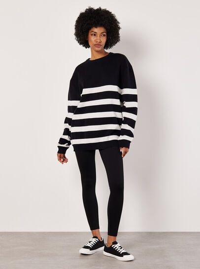 Cotton Blend Chunky Stripe Jumper