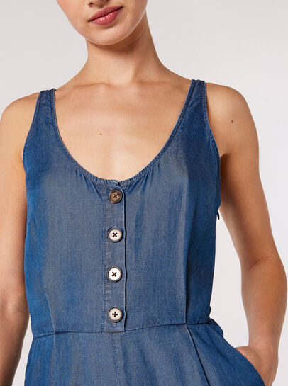 Denim Wide Leg Jumpsuit