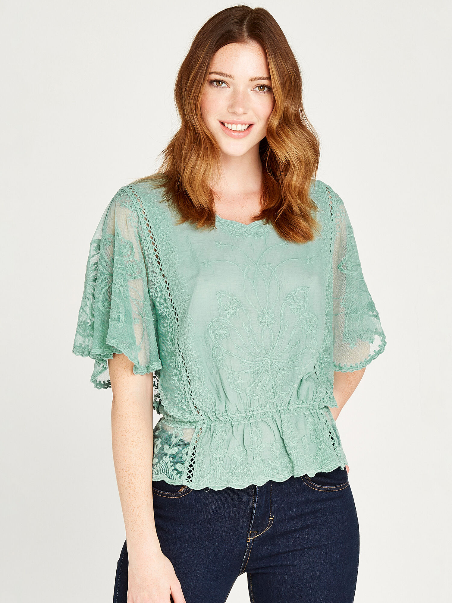 Batwing outlet peplum top