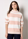 Stripe Soft Knitted Jumper, Pink, large