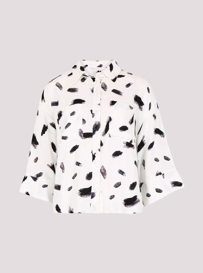 Paint Stroke Print Utility Shirt