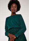 Chiffon Top and Lace Skirt Dress, Green, large