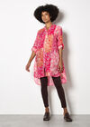 Folk Patchwork Tunic Top, Pink, large
