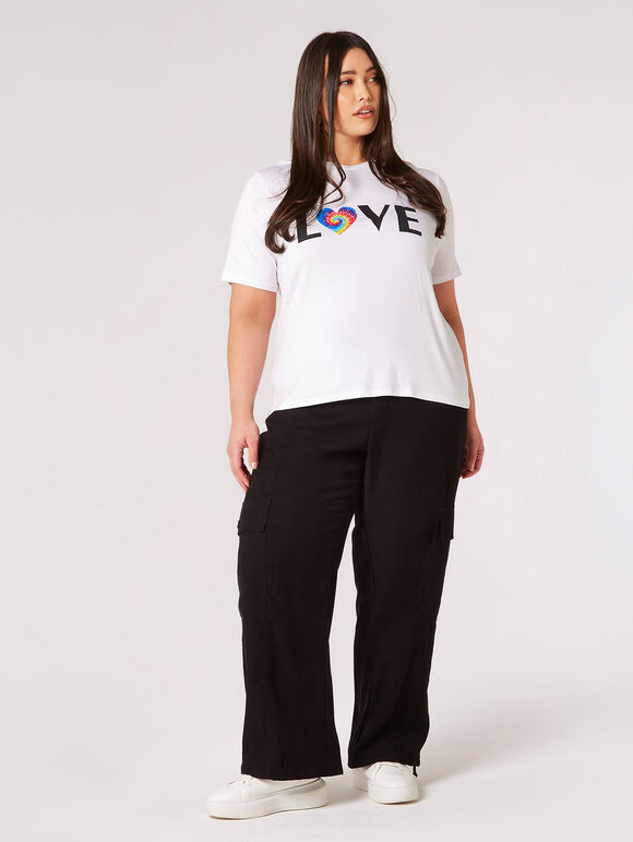 Curve Love Logo T-Shirt, White, large