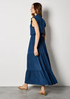 V-Neck Ruffle Tiered Maxi Dress, Blue, large