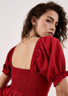Tie Detail Milkmaid Midaxi Dress, Red, large