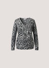 Leopard Print Lightweight Ribbed Jumper, Light Grey, large
