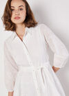 Tropical Embroidered Shirt Mini Dress, White, large