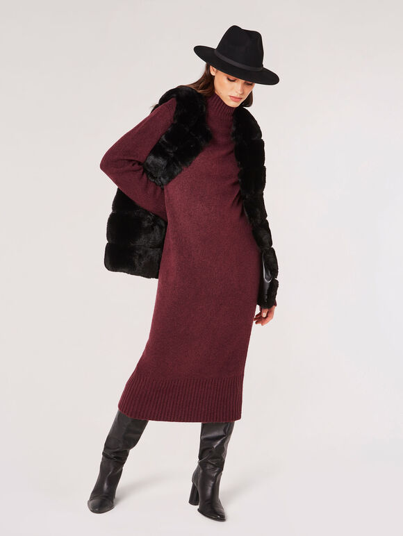 Soft Touch Faux Fur Gilet, Black, large