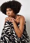 Animal Print Trapeze Cami Maxi Dress, Black, large