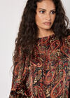 Paisley Sparkle Self Stripe Blouse, Black, large
