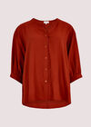 Textured High-Low Shirt, Rust, large