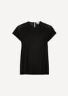 Crochet Insert T-Shirt, Black, large
