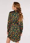Floral Shirt Mini Dress, Green, large